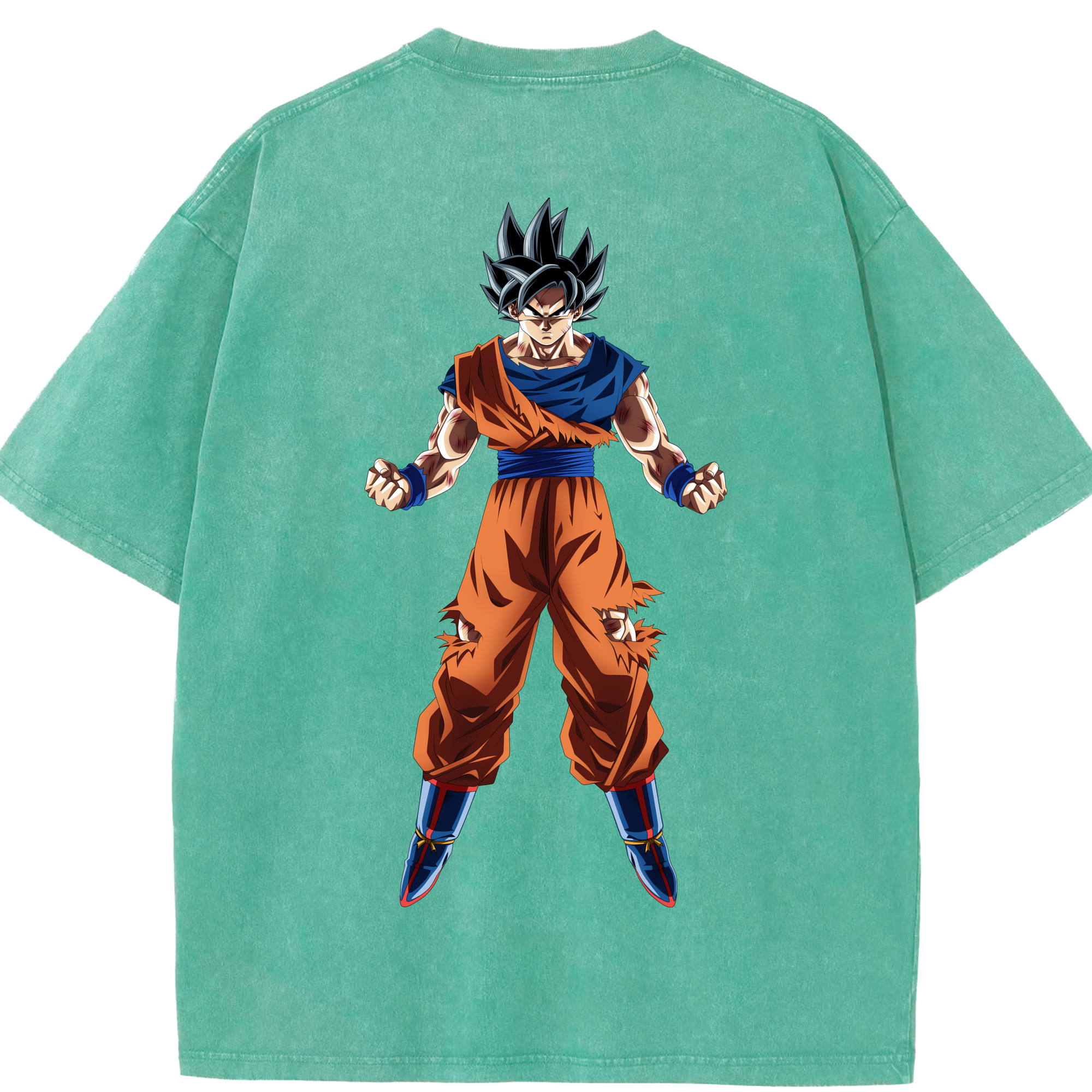 （画像用） ドラゴンボール 孫悟空（そん ごくう）Son Goku カカロット DRAGON BALL Kakarotto 綿100% ヴィンテージ風 半袖Tシャツ（背面プリント）